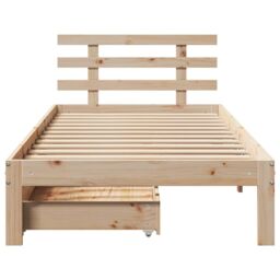 Berkfield Home Bed Frame with Drawers without Mattress 75x190 cm Small Single in Brown - thumbnail 4