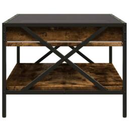 Berkfield Home Decorative Coffee Table with Infinity LED Smoked Oak 70x50x38 cm in Brown - Size: 70 x 50 x 38 cm - thumbnail 7