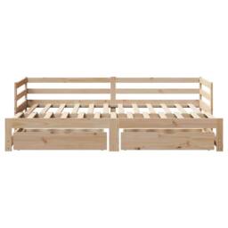 Berkfield Home Daybed with Drawers without Mattress 90x200 cm Solid Wood in Light Tan - thumbnail 6