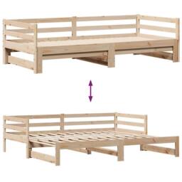 Berkfield Home Daybed with Drawers without Mattress 90x200 cm Solid Wood in Light Tan - thumbnail 9