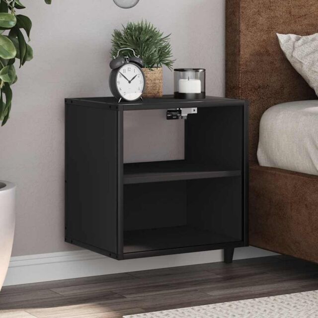Berkfield Home Wall-mounted Bedside Cabinets 2 pcs Black 40x31x39.5 cm - image 1