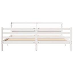 Berkfield Home Bed Frame with Headboard without Mattress White 200x200 cm - thumbnail 4