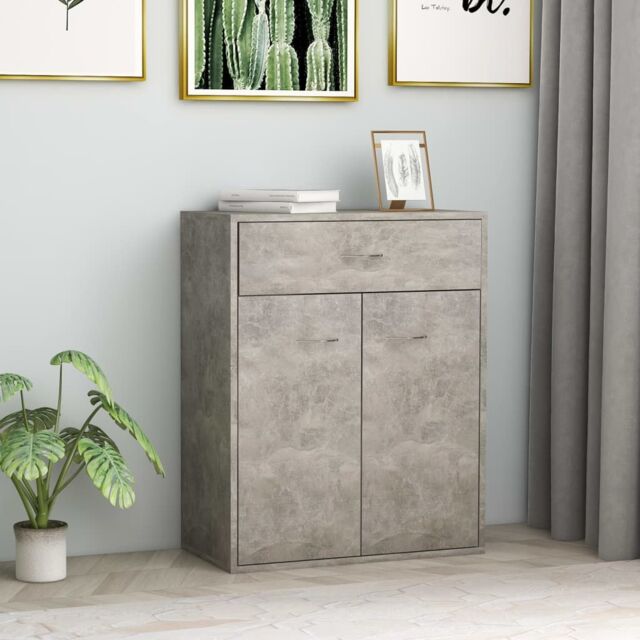 Berkfield Home Sideboard Concrete Grey 60x30x75 cm Engineered Wood - Size: 60 x 30 x 75 cm - image 1