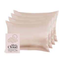 Silver Cloud Women's Silver Ion Infused Satin Pillowcase Caramel - 4 Pack in Metallic Gold - thumbnail 1