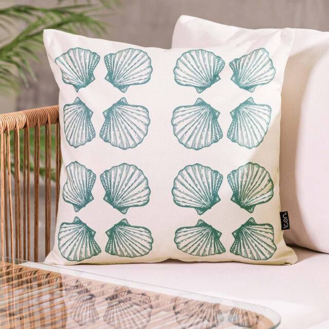 icon Cushion 43x43 Kyoto Fabric, Small Sea Shell in Cream - image 1