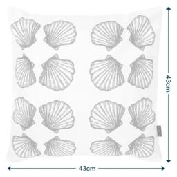 icon Cushion 43x43 Kyoto Fabric, Small Sea Shell in Cream - thumbnail 4
