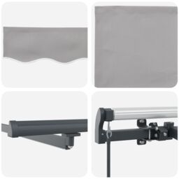 Berkfield Home Manual Retractable Awning with LED Light Grey 300x250 cm - thumbnail 8