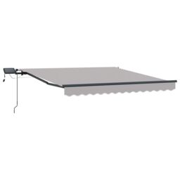 Berkfield Home Manual Retractable Awning with LED Light Grey 300x250 cm - thumbnail 4