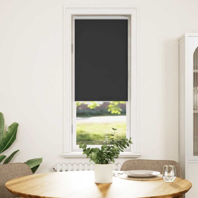 Berkfield Home Roller Blind Blackout Black 50x150 cm Fabric Width 45.7 cm Polyester - image 1