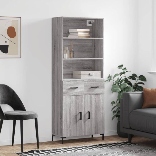 Berkfield Home Highboard Grey Sonoma 69.5x34x180 cm Engineered Wood - image 1