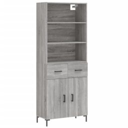 Berkfield Home Highboard Grey Sonoma 69.5x34x180 cm Engineered Wood - thumbnail 2