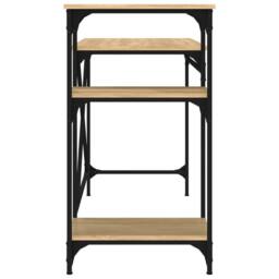 Berkfield Home Desk with Shelves Sonoma Oak 105x50x90 cm Engineered Wood&Iron in Brown - Size: 105 x 50 x 90 cm - thumbnail 6