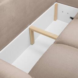 Furnishings For Less UK Zura Mocha Fabric Large 3 Seater L Shaped Universal Corner Sofa Bed in Beige - thumbnail 6