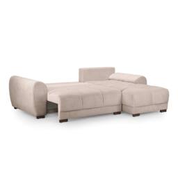 Furnishings For Less UK Zura Mocha Fabric Large 3 Seater L Shaped Universal Corner Sofa Bed in Beige - thumbnail 5