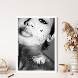 ARTZE Abstract & Forest Fashion Black & White Photo Framed Print SIZE: A3 with White Frame - Size: A4 - thumbnail 2