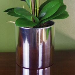 Leaf 52cm Artificial Orchid Large Dark Pink & Silver - thumbnail 3