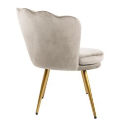 Genesis Flora Velvet Accent Chair Petal Back Plush Upholstered Modern Chair in Taupe - Size: 1 Seater - thumbnail 5