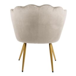 Genesis Flora Velvet Accent Chair Petal Back Plush Upholstered Modern Chair in Taupe - Size: 1 Seater - thumbnail 6