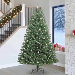 Berkfield Home Artificial Hinged Christmas Tree Green 270 cm PVC & Metal