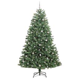 Berkfield Home Artificial Hinged Christmas Tree Green 270 cm PVC & Metal - thumbnail 3