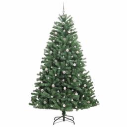Berkfield Home Artificial Hinged Christmas Tree Green 270 cm PVC & Metal - thumbnail 4