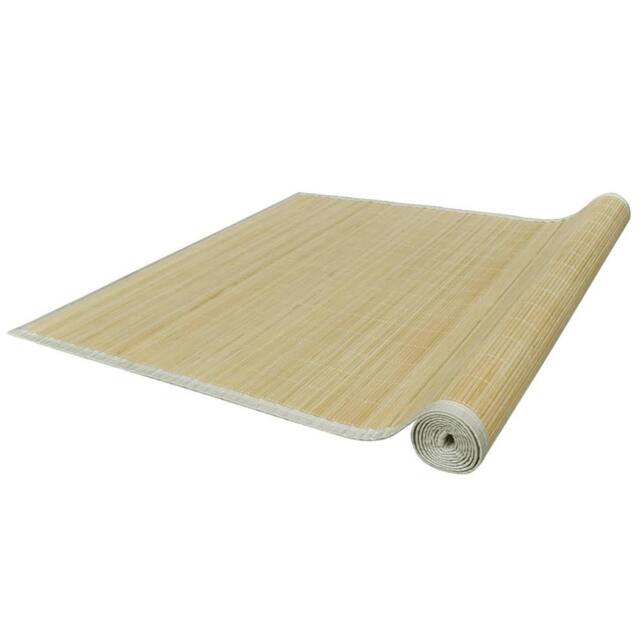 Berkfield Home Rectangular Natural Bamboo Rug 80 x 300 cm in Beige - Size: 100 cm diameter - image 1