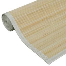 Berkfield Home Rectangular Natural Bamboo Rug 80 x 300 cm in Beige - Size: 100 cm diameter - thumbnail 5