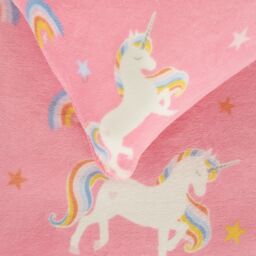 OHS Unicorn Bedding Duvet Cover Set Plush Fleece Warm Quilt in Pink - Size: Single - thumbnail 4