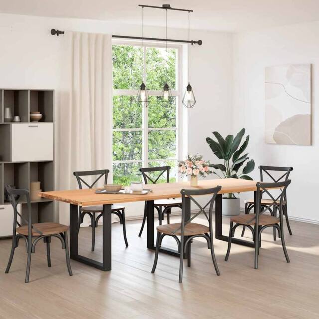 Berkfield Home Coffee Table Legs U-Shaped 3 pcs Black 80x(72-73) cm Steel - image 1
