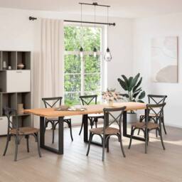 Berkfield Home Coffee Table Legs U-Shaped 3 pcs Black 80x(72-73) cm Steel - thumbnail 1