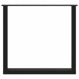 Berkfield Home Coffee Table Legs U-Shaped 3 pcs Black 80x(72-73) cm Steel - thumbnail 5