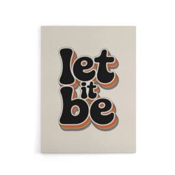 "Artery8 Let It Be Funky Retro Rainbow Font Typography Canvas Wall Art Print in Beige - Size: W18"" x H24""" - thumbnail 1
