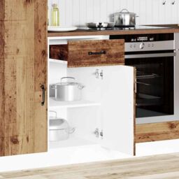 Berkfield Home Kitchen Base Cabinet Kalmar Old Wood Engineered Wood in Brown - thumbnail 3