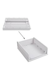 Living and Home 2Pcs Wardrobe Layered Trousers Clothes Storage Box Partition Classification Basket in Off-White - thumbnail 4