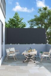 Garden Sanctuary Outdoor Retractable Side Awning Balcony Sunshade Blind in Dark Grey - Size: Medium - thumbnail 2