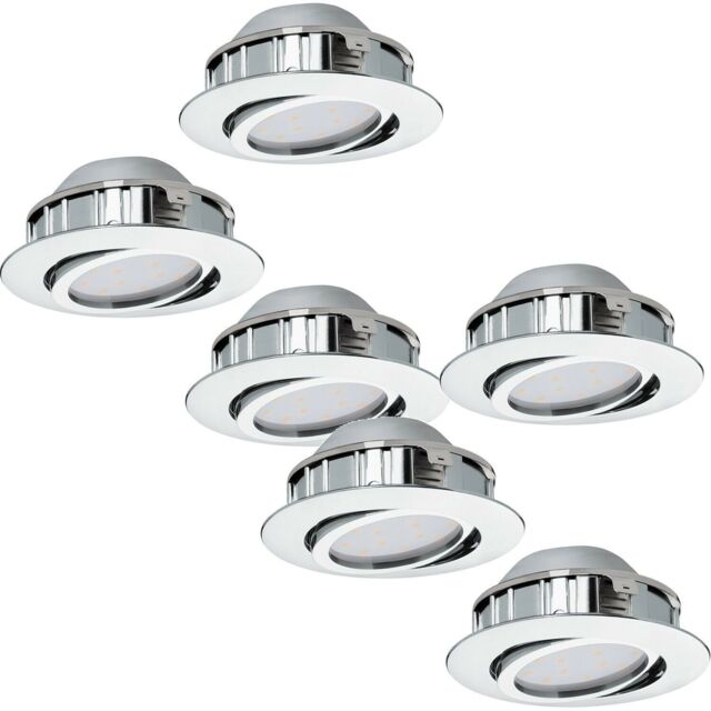 Loops 2 PACK 3 PACK Flush Ceiling Downlight Chrome Recessed Spotlight 6W LED - image 1