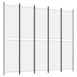 Berkfield Home 5-Panel Room Divider White 250x220 cm Fabric - thumbnail 2
