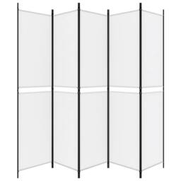 Berkfield Home 5-Panel Room Divider White 250x220 cm Fabric - thumbnail 4