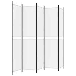 Berkfield Home 5-Panel Room Divider White 250x220 cm Fabric - thumbnail 5