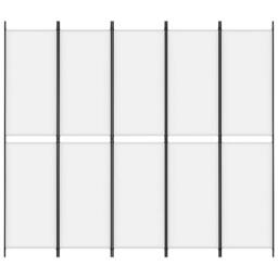 Berkfield Home 5-Panel Room Divider White 250x220 cm Fabric - thumbnail 3
