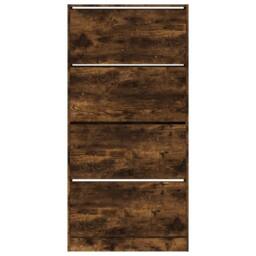 Berkfield Home Shoe Cabinet with 4 Flip-Drawers Smoked Oak 80x21x163.5 cm in Brown - thumbnail 6