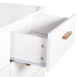 Wyld and Coco Scandi 6-Drawer Chest White with Oak Legs - thumbnail 7
