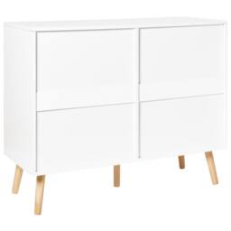 Wyld and Coco Scandi 6-Drawer Chest White with Oak Legs - thumbnail 6