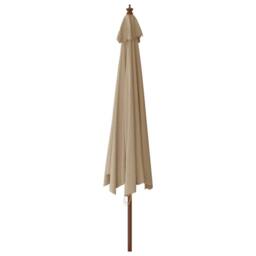 Berkfield Home Garden Parasol with Wooden Pole Taupe 400x273 cm in Beige - thumbnail 5