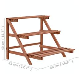Berkfield Home Decorative 3-Tier Plant Stand Cedar Wood 48x45x40 cm in Brown - Size: 48 x 45 x 40 cm - thumbnail 6