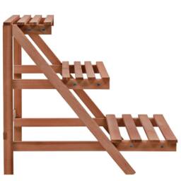 Berkfield Home Decorative 3-Tier Plant Stand Cedar Wood 48x45x40 cm in Brown - Size: 48 x 45 x 40 cm - thumbnail 3