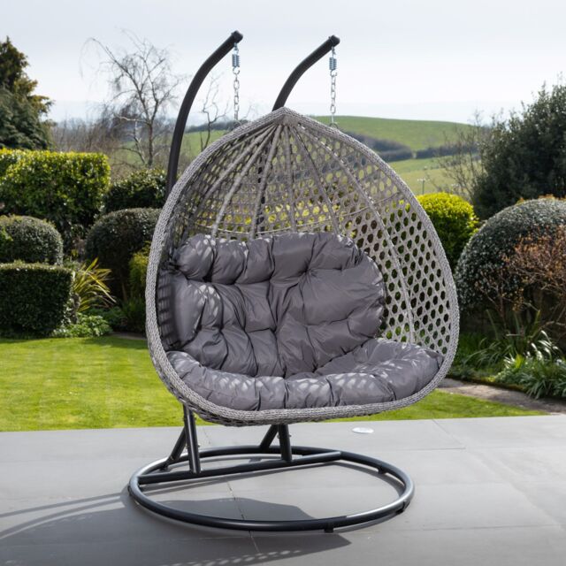 Artemis Home Oakley Double Swing Egg Pod Chair in Dark Grey - image 1