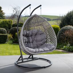 Artemis Home Oakley Double Swing Egg Pod Chair in Dark Grey - thumbnail 2