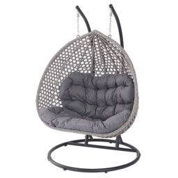 Artemis Home Oakley Double Swing Egg Pod Chair in Dark Grey - thumbnail 6