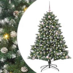 Berkfield Home Artificial Christmas Tree with Stand Green 105 x 105 x 150 cm - thumbnail 1